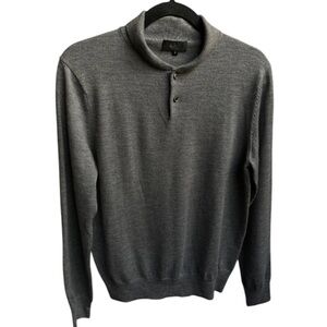 A.P.C. Gray Jerry Polo Sweater S